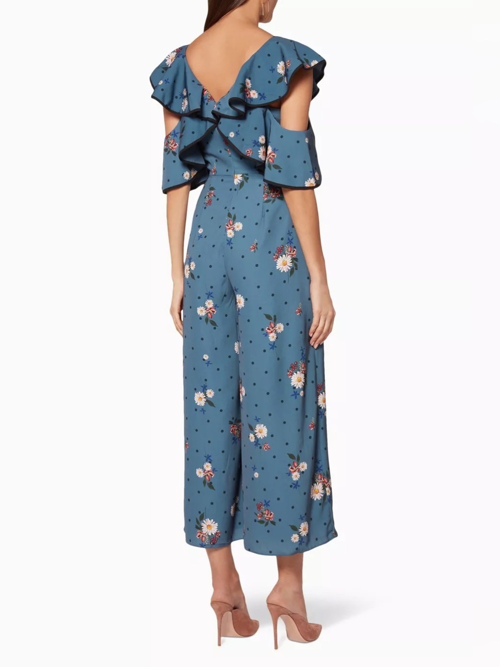 Keepsake The Label Run Free Floral Ruffle Jumpsuit XS NWT Cocktail - Picture 5 of 11